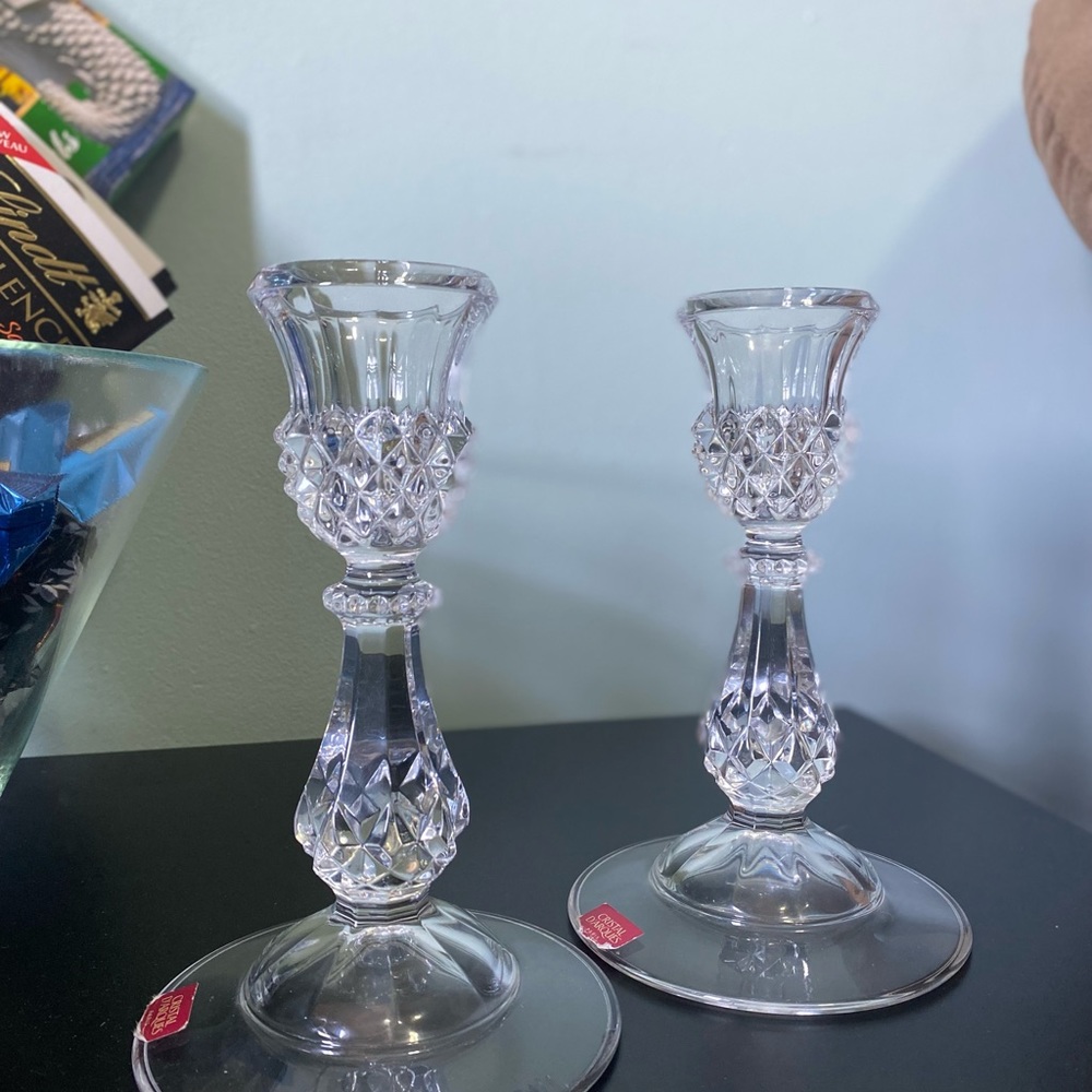 Cristal d'Arque never used crystal candle holder